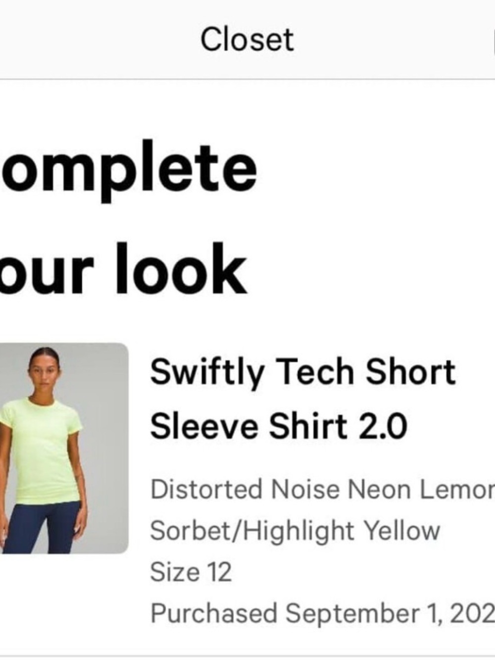 lululemon athletica Short Sleeve Tee - Light Yellow - Picture 3 of 3